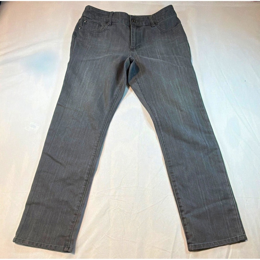 Chico's Platinum Ultimate Fit Slim Stretch Gray Jeans Women's 0.5 casual Classic